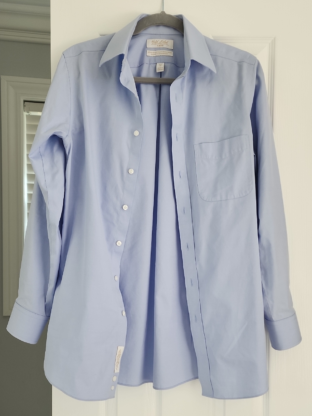 Light Blue Men's Dress Shirt - Classic Button-Front